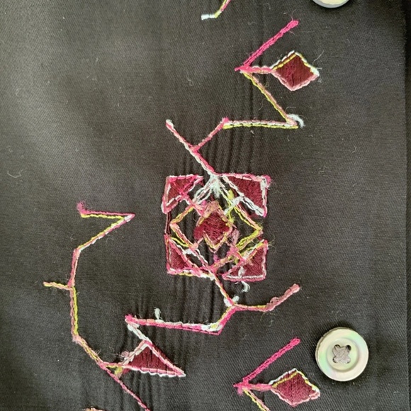 Robert Graham Black Button Shirt XXL Embroidery Detail - Picture 7 of 7